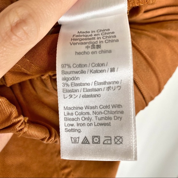 J Crew Pants Wide Leg Pull On Chino Orange Rust High Rise Full Length Size Small - Picture 11 of 15